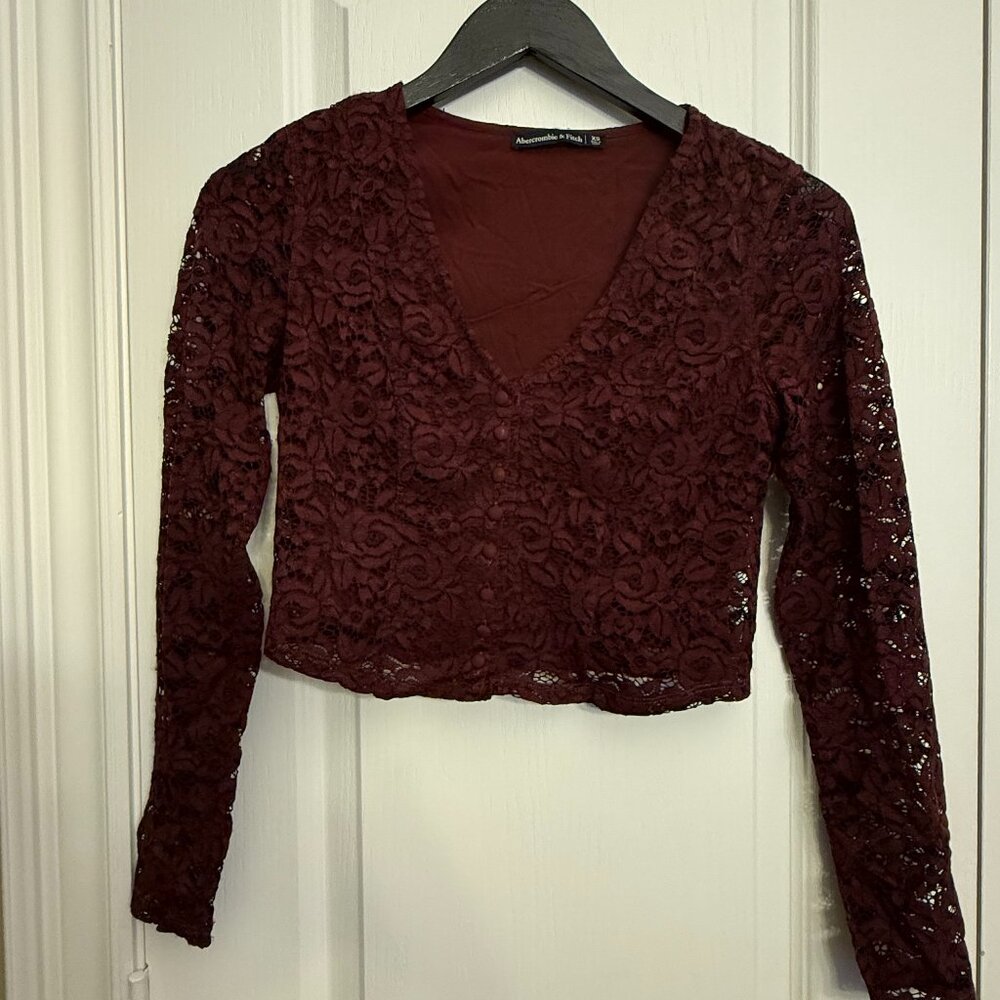 Abercrombie Flower Lace Long Sleeve Top